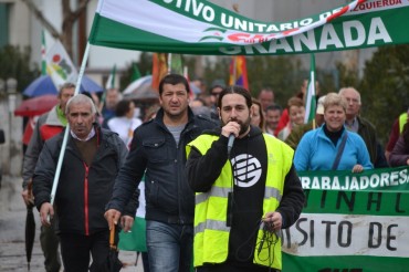 Marcha obrera en la vega baja de Granada